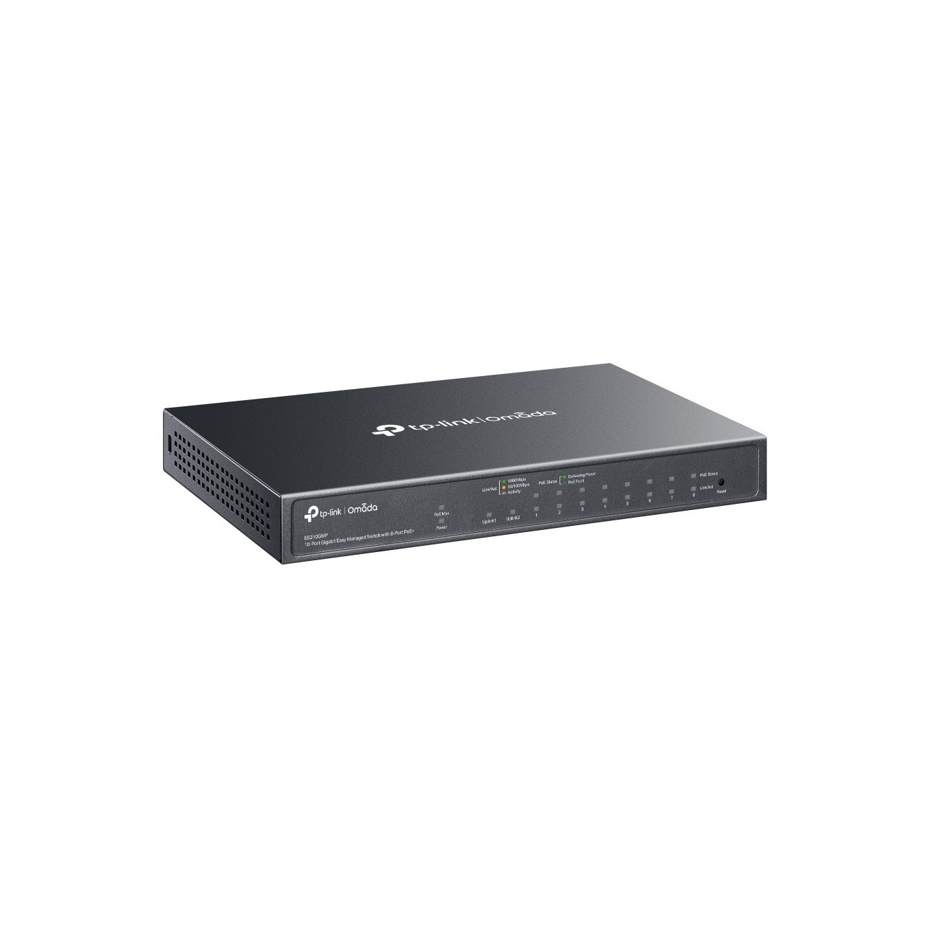 TP-Link Omada ES210GMP - 10-Port Gigabit Easy-Managed Switch, 8x PoE+ (123W), Black — Buy in Cyprus with Fast Delivery
