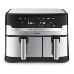 TEFAL Dual Easy Fry & Grill EY905D. Heißluftfritteuse. 8.3 l. Doppel. Edelstahl. Berührung. Eigenständig