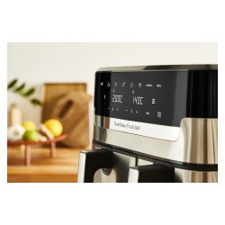 TEFAL Dual Easy Fry & Grill EY905D. Heißluftfritteuse. 8.3 l. Doppel. Edelstahl. Berührung. Eigenständig