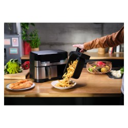 TEFAL Dual Easy Fry & Grill EY905D. Heißluftfritteuse. 8.3 l. Doppel. Edelstahl. Berührung. Eigenständig