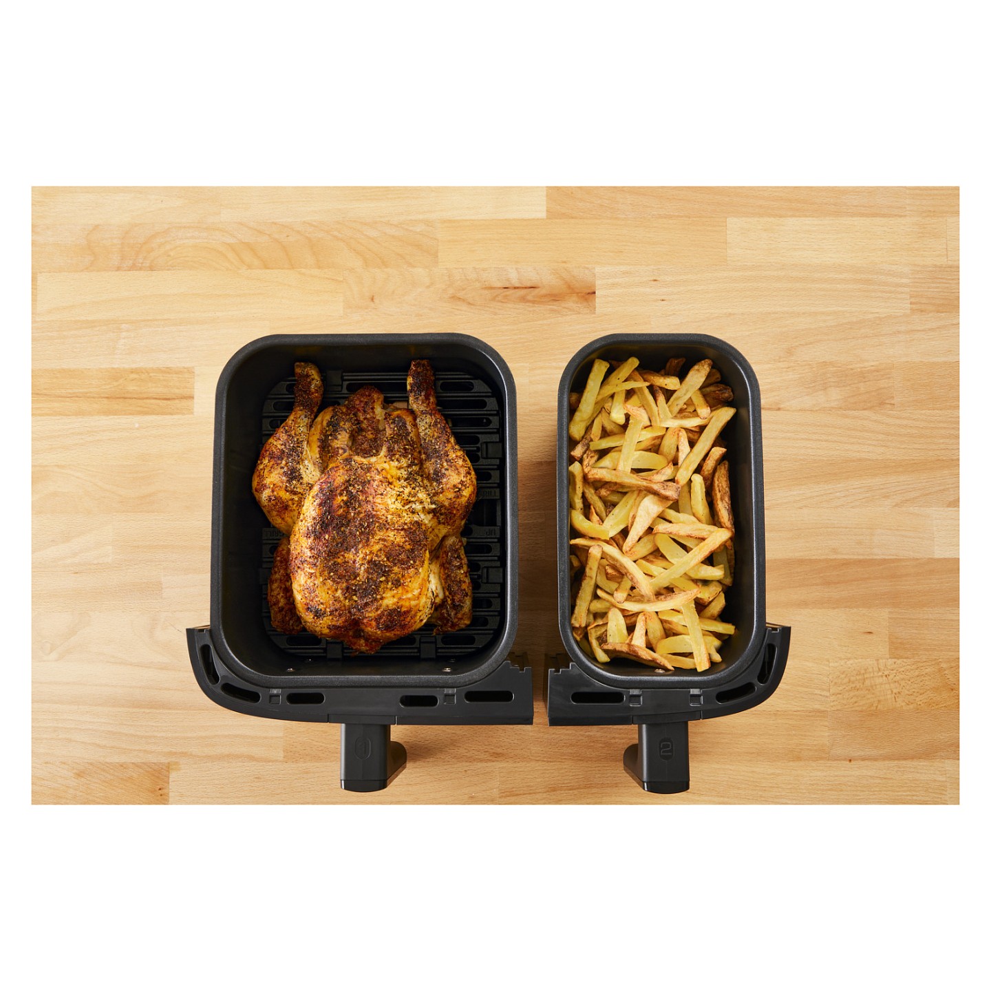 TEFAL Dual Easy Fry & Grill EY905D. Heißluftfritteuse. 8.3 l. Doppel. Edelstahl. Berührung. Eigenständig