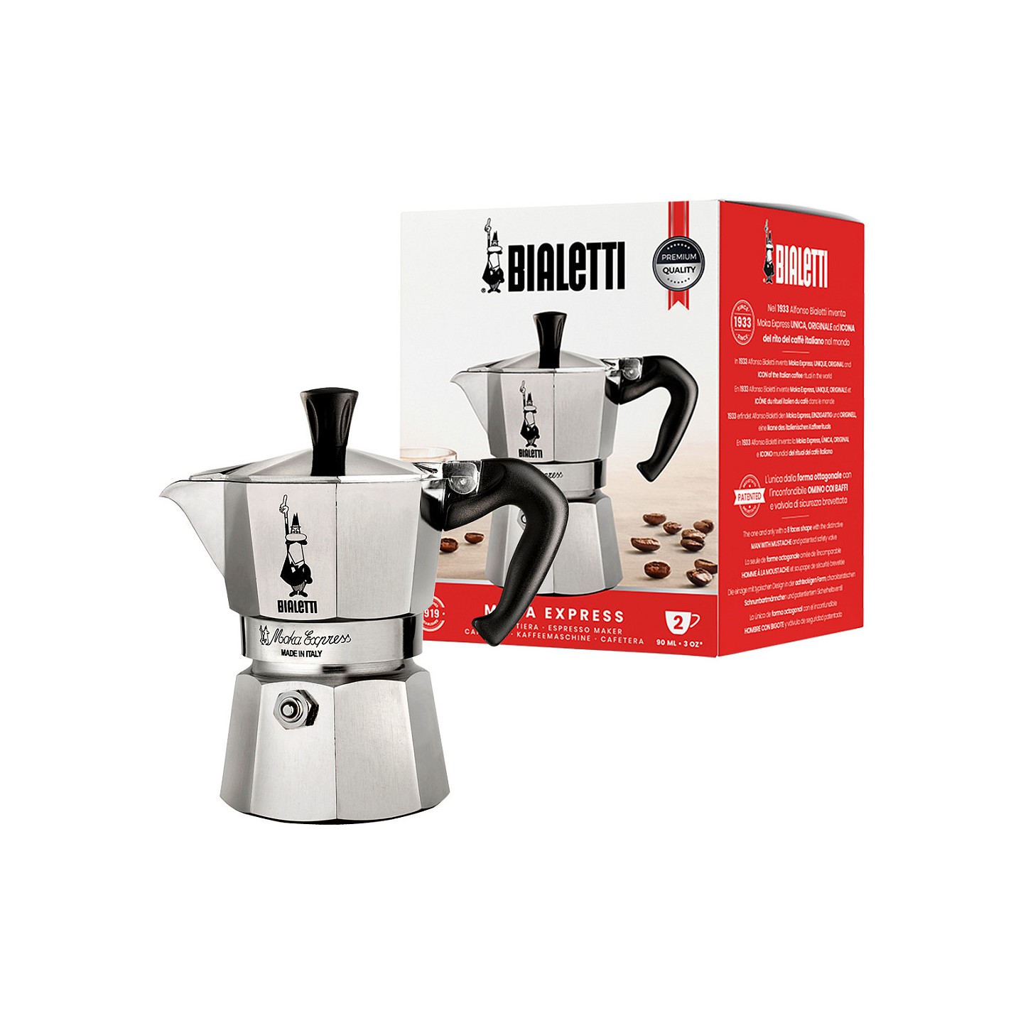 Bialetti Moka Express - silber - Aluminium - für 2 Tassen — Buy in Cyprus with Fast Delivery