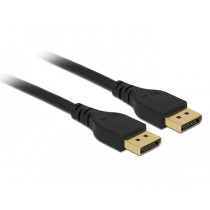 DELOCK DisplayPort Cable 2m DP 1.4 - Black, 2 m length, 8K@60Hz, 32.4 Gbit/s, Gold-Plated, No Latch