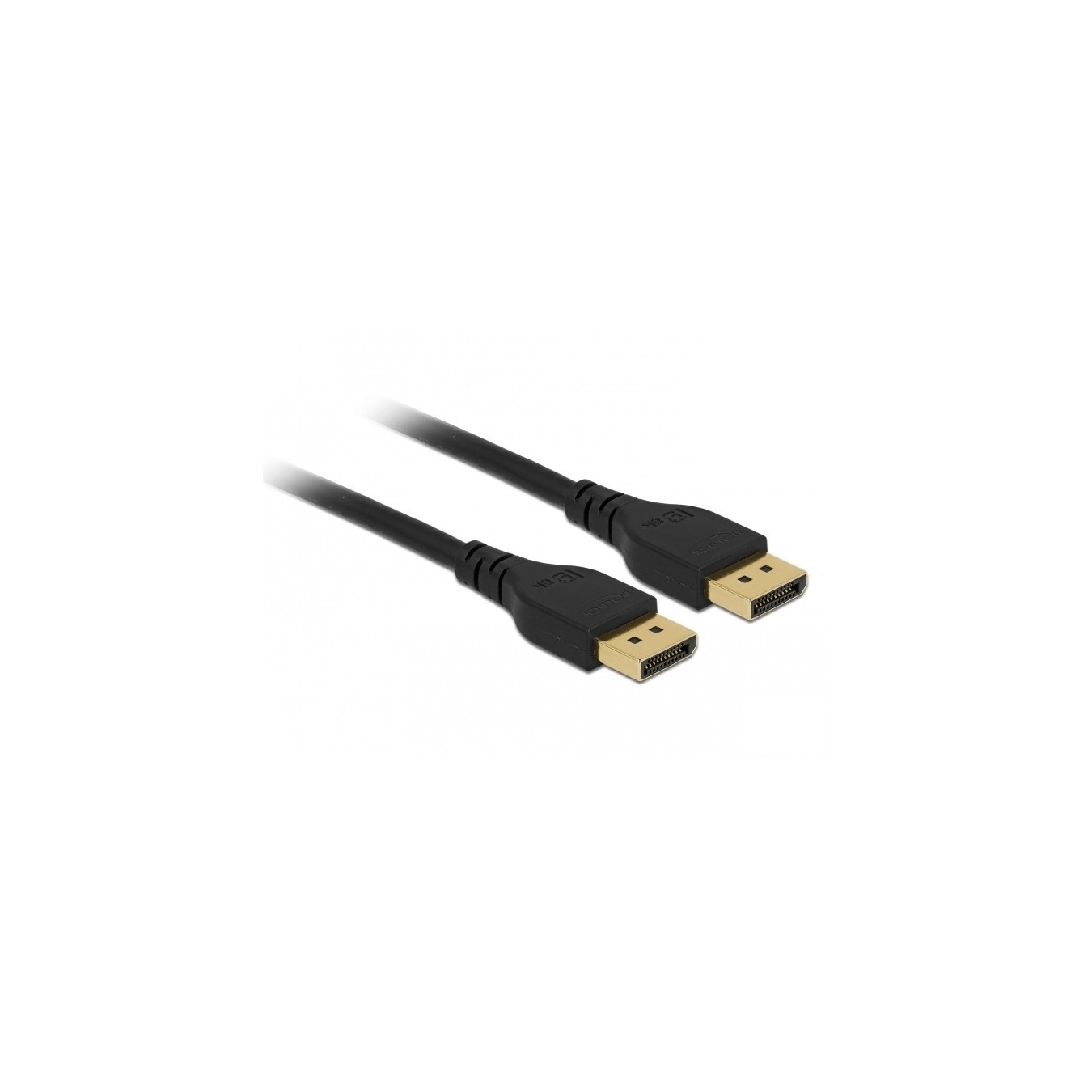 DELOCK DisplayPort Cable 2m DP 1.4 - Black, 2 m length, 8K@60Hz, 32.4 Gbit/s, Gold-Plated, No Latch