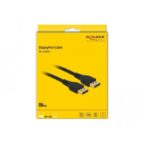 DELOCK DisplayPort Cable 2m DP 1.4 - Black, 2 m length, 8K@60Hz, 32.4 Gbit/s, Gold-Plated, No Latch