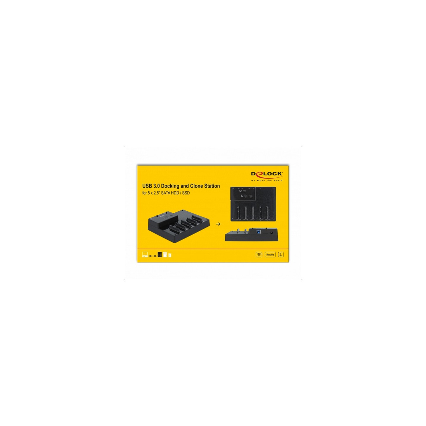 USB 5 Gbps Docking- und Klonstation für 5 x 2.5? SATA HDD SSD — Buy in Cyprus with Fast Delivery