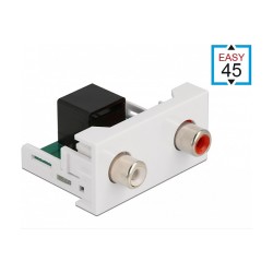 Easy 45 Modul 2 x Cinch Buchse zu RJ45 Buchse 22.5 x 45 mm — Buy in Cyprus with Fast Delivery