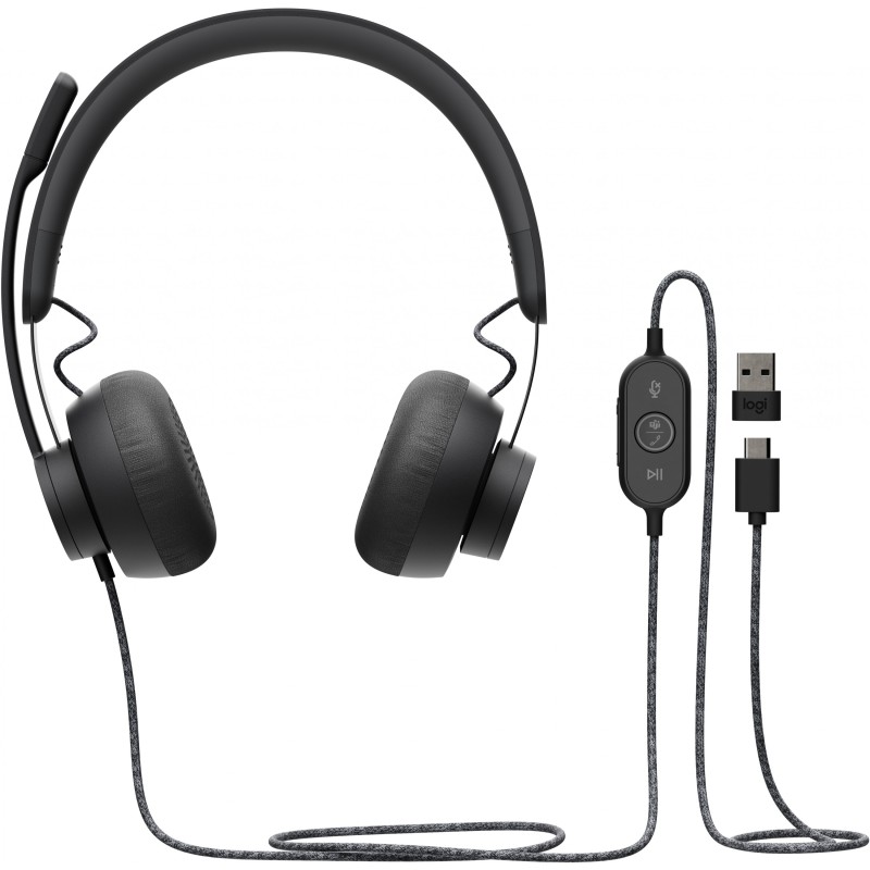Buy Logitech Zone Wired - USB-C On-Ear Headset - Graphite, Microsoft Teams Certi... in Cyprus, Nicosia, Limassol, Larnaka, Pafos