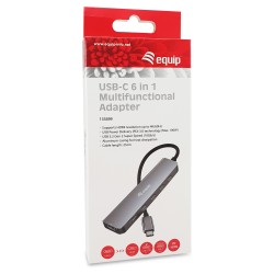 Equip Adapter USB-C- to HDMI 3xUSB-C USB PD 4K 60Hz 0.25m Alu. — Buy in Cyprus with Fast Delivery