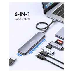 Equip Adapter USB-C- to HDMI 3xUSB-C USB PD 4K 60Hz 0.25m Alu. — Buy in Cyprus with Fast Delivery