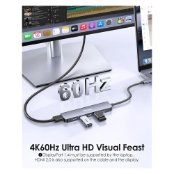 Equip Adapter USB-C- to HDMI 3xUSB-C USB PD 4K 60Hz 0.25m Alu. — Buy in Cyprus with Fast Delivery