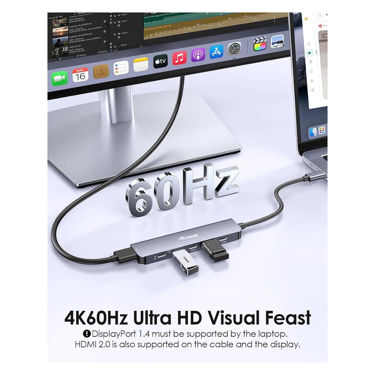 Equip Adapter USB-C- to HDMI 3xUSB-C USB PD 4K 60Hz 0.25m Alu. — Buy in Cyprus with Fast Delivery