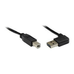 GoodConnections Anschlusskabel USB 2.0 EASY Stecker A gewinkelt an Stecker B. schwarz. 5m. — Buy in Cyprus with Fast Delivery