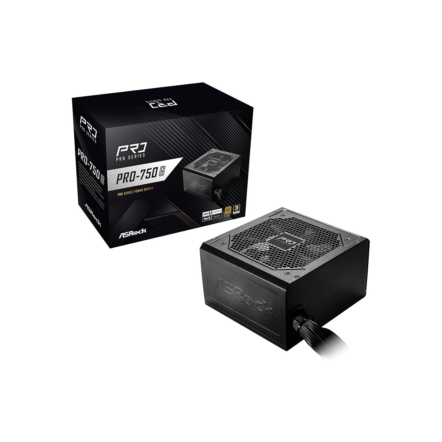 750W ASRock Pro Series PRO-750G 750W ATX 80+ Gold black — Buy in Cyprus with Fast Delivery