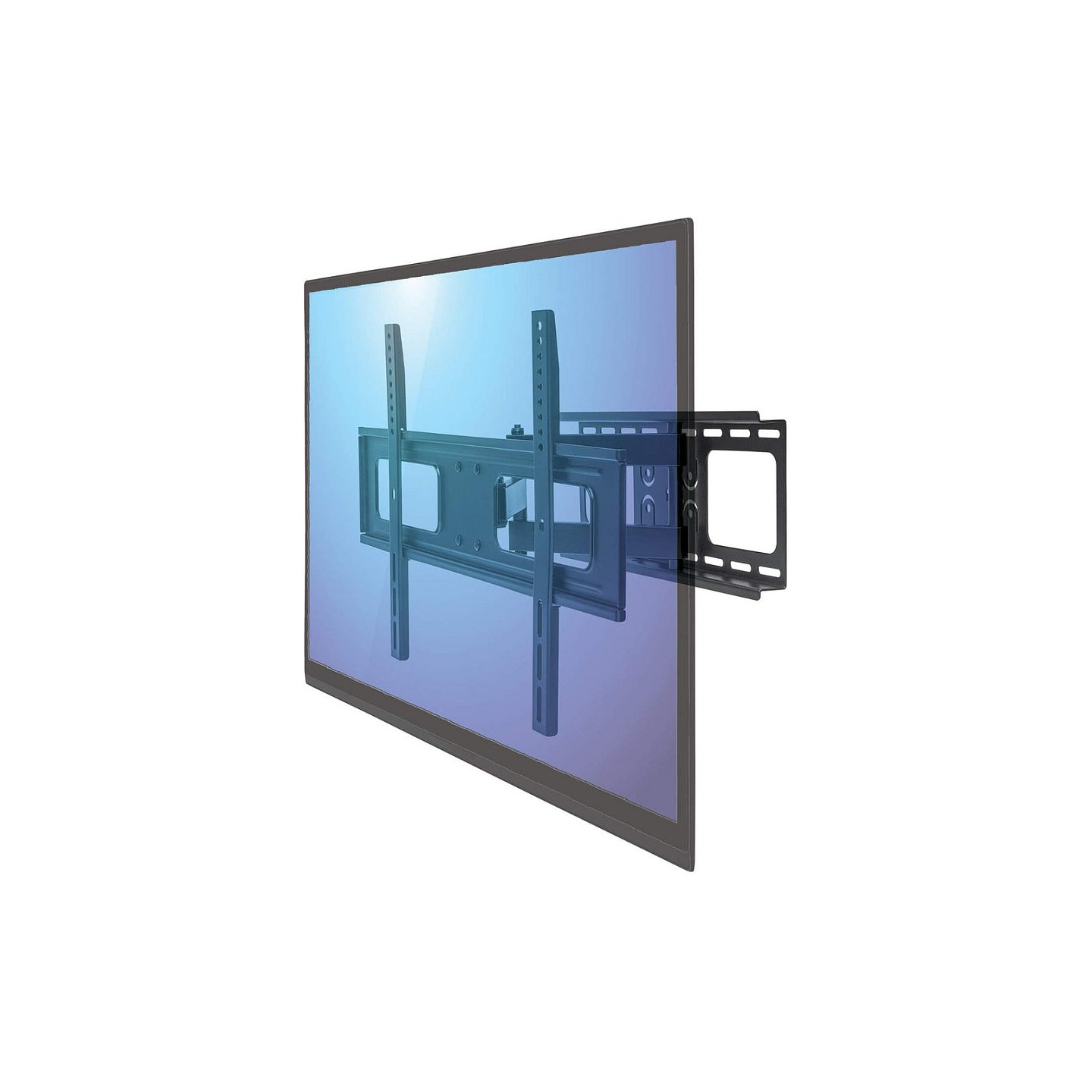 MANHATTAN TV-Wandhalterung 94-177.80cm 37-70 Zoll ein Arm neig- und schwenkbar fuer Flachbildschirme und Curved TVs b...