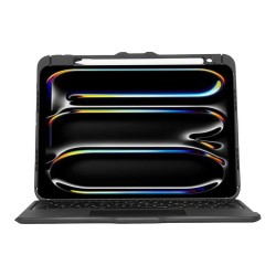 TARGUS Versavu - Tastatur und Foliohlle - hinterleuchtet - kabellos - Bluetooth 5.0 - QWERTY - Spanisch - Schwarz