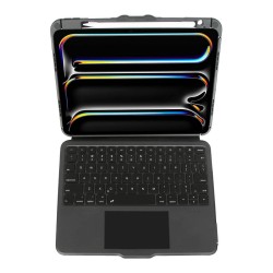 TARGUS Versavu - Tastatur und Foliohlle - hinterleuchtet - kabellos - Bluetooth 5.0 - QWERTY - Spanisch - Schwarz