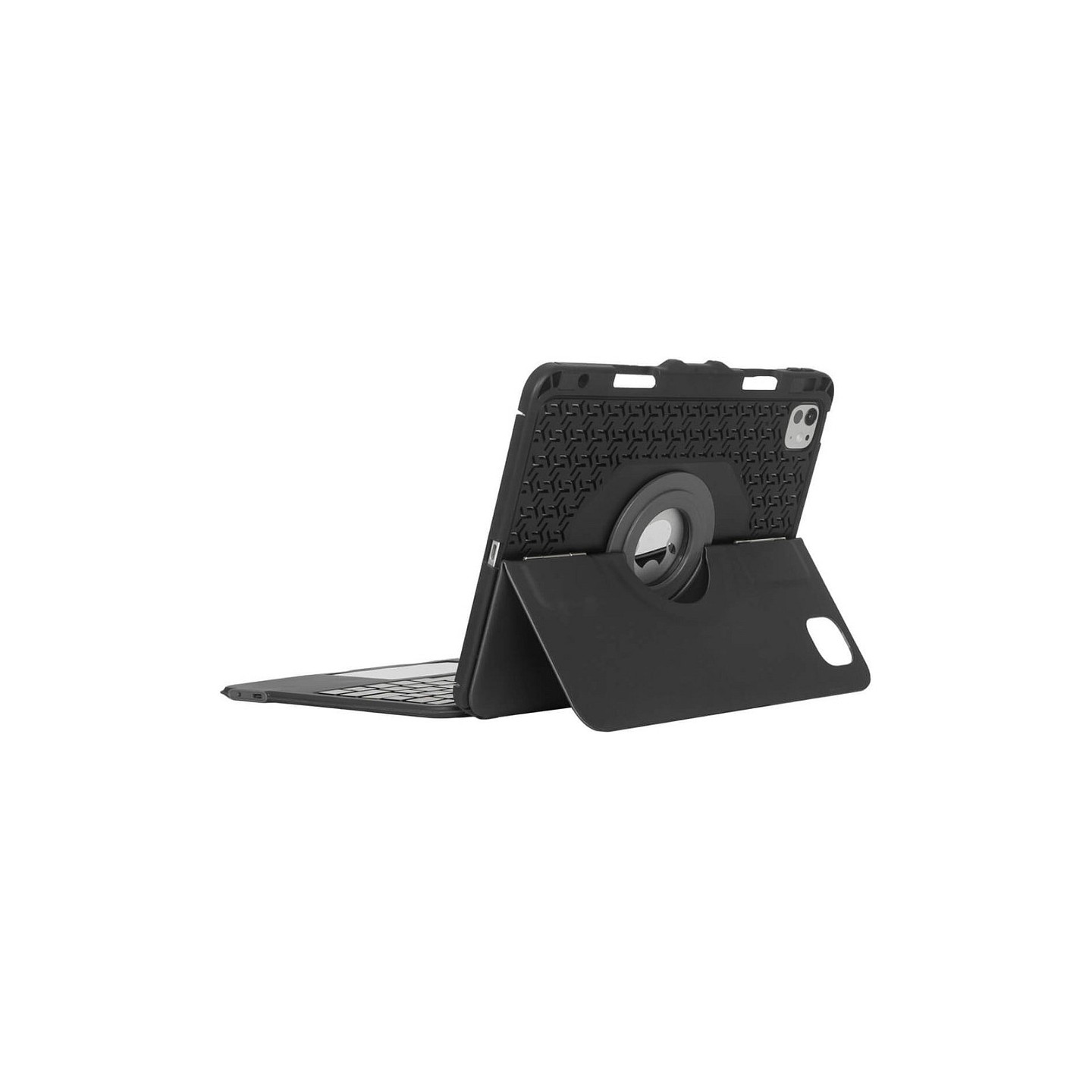 TARGUS Versavu - Tastatur und Foliohlle - hinterleuchtet - kabellos - Bluetooth 5.0 - QWERTY - Spanisch - Schwarz