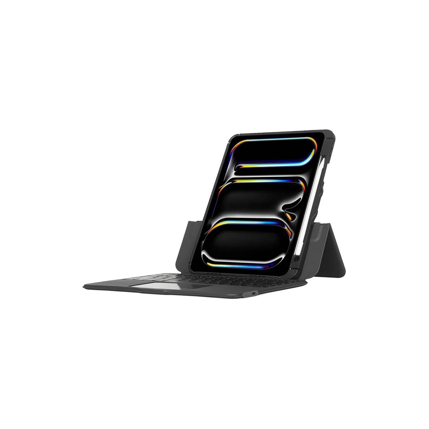TARGUS Versavu - Tastatur und Foliohlle - hinterleuchtet - kabellos - Bluetooth 5.0 - QWERTY - Spanisch - Schwarz