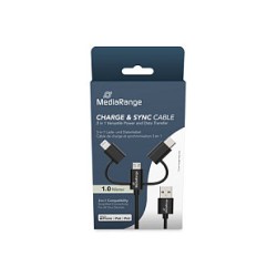 MediaRange 3-in-1 Kabel. micro USB. USB-C und Lightning. sw — Buy in Cyprus with Fast Delivery