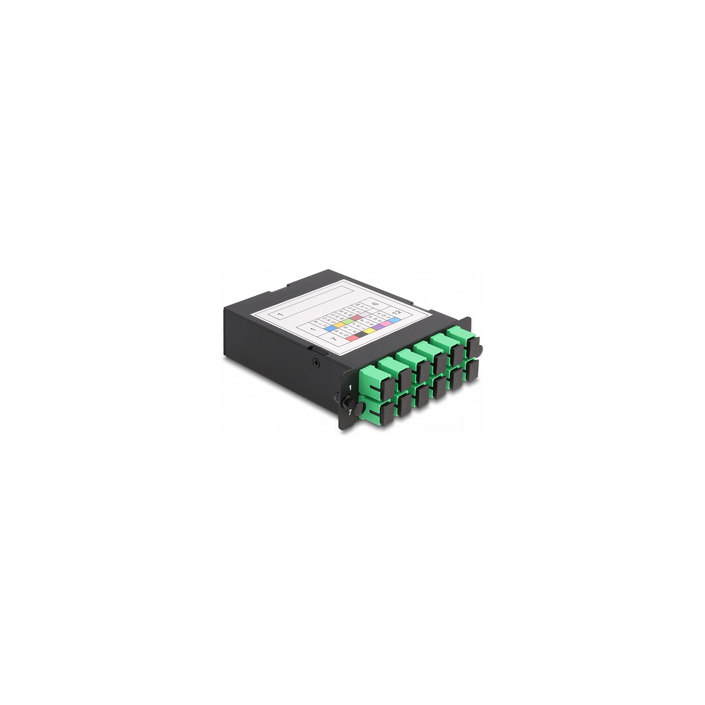 LWL HD (High Density) Kassette MPO Stecker zu 12 x SC Simplex Buchse. 12 Fasern. Singlemode. Polarität A. 9 125 μm