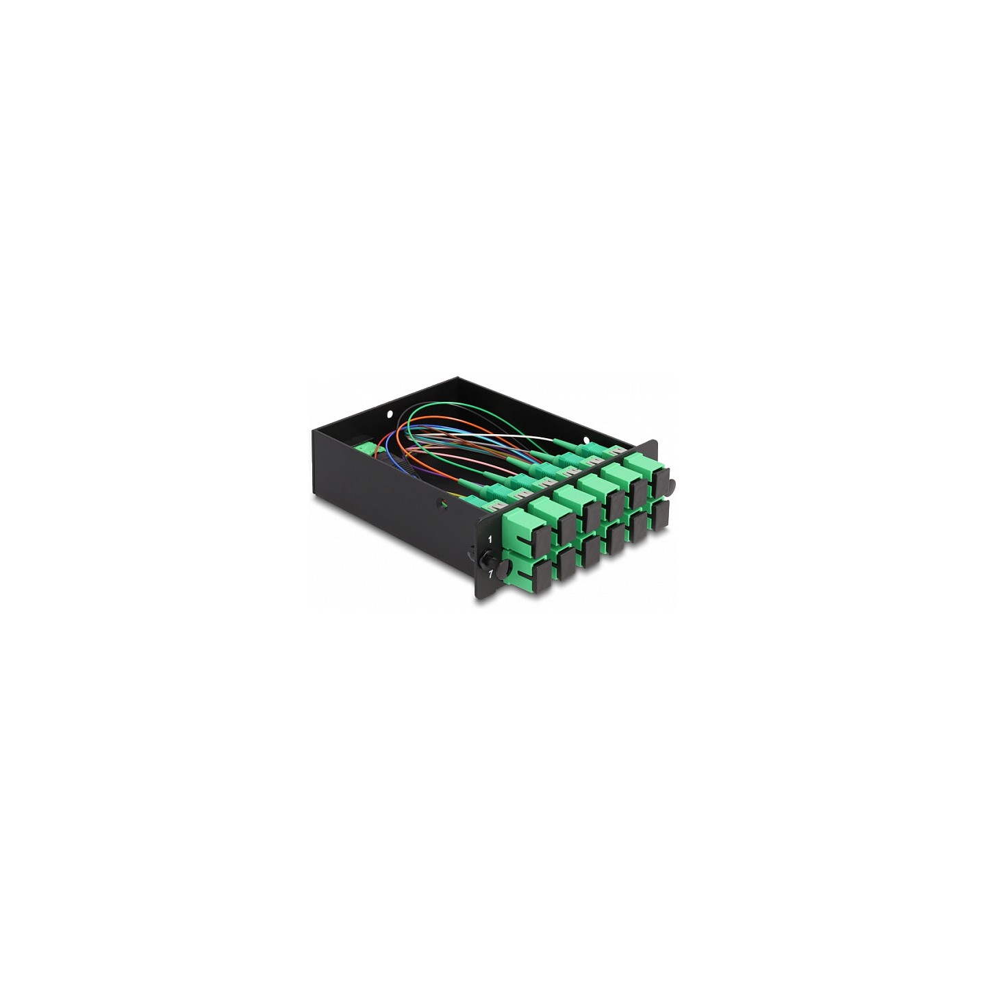 LWL HD (High Density) Kassette MPO Stecker zu 12 x SC Simplex Buchse. 12 Fasern. Singlemode. Polarität A. 9 125 μm