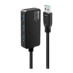 LINDY USB 3.0 Aktiv-Verlängerungs-Hub Pro 4 Port 10m — Buy in Cyprus with Fast Delivery