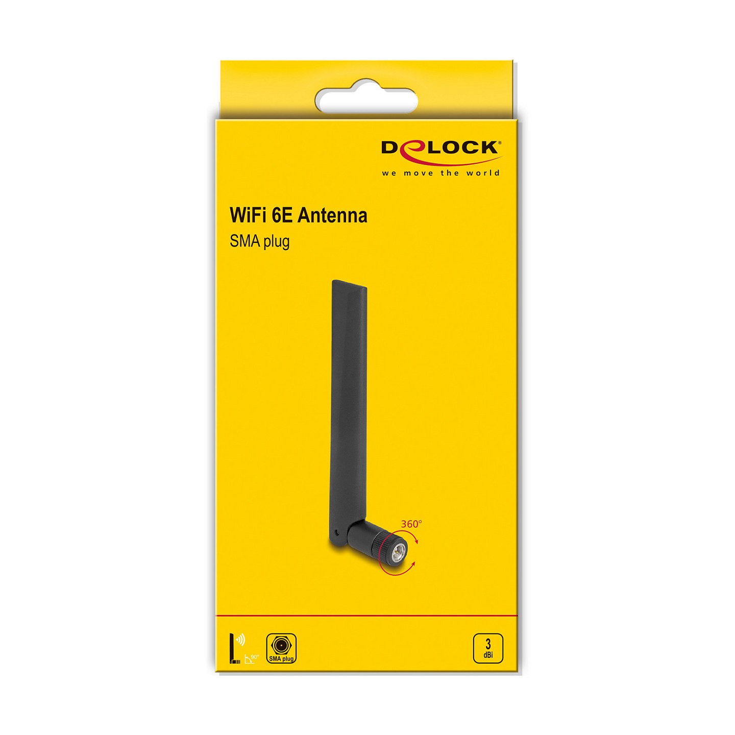DELOCK WiFi 6E Antenne SMA Stecker 3 dBi omnidirektional mit Kippgelenk schwarz — Buy in Cyprus with Fast Delivery