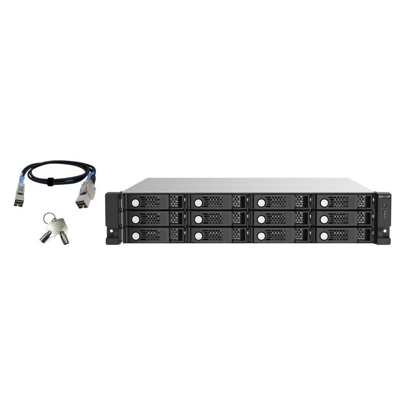 Buy QNAP TL-R1220SEP-RP - 12-bay 2U SAS/SATA JBOD Expansion Enclosure - Black/Gr... in Cyprus, Nicosia, Limassol, Larnaka, Pafos
