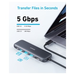 Anker USB-C Hub (5-in-1) 1 x 4K HDMI 2 x USB-A 1 x USB-C 1 x USB-C PD 100W — Buy in Cyprus with Fast Delivery
