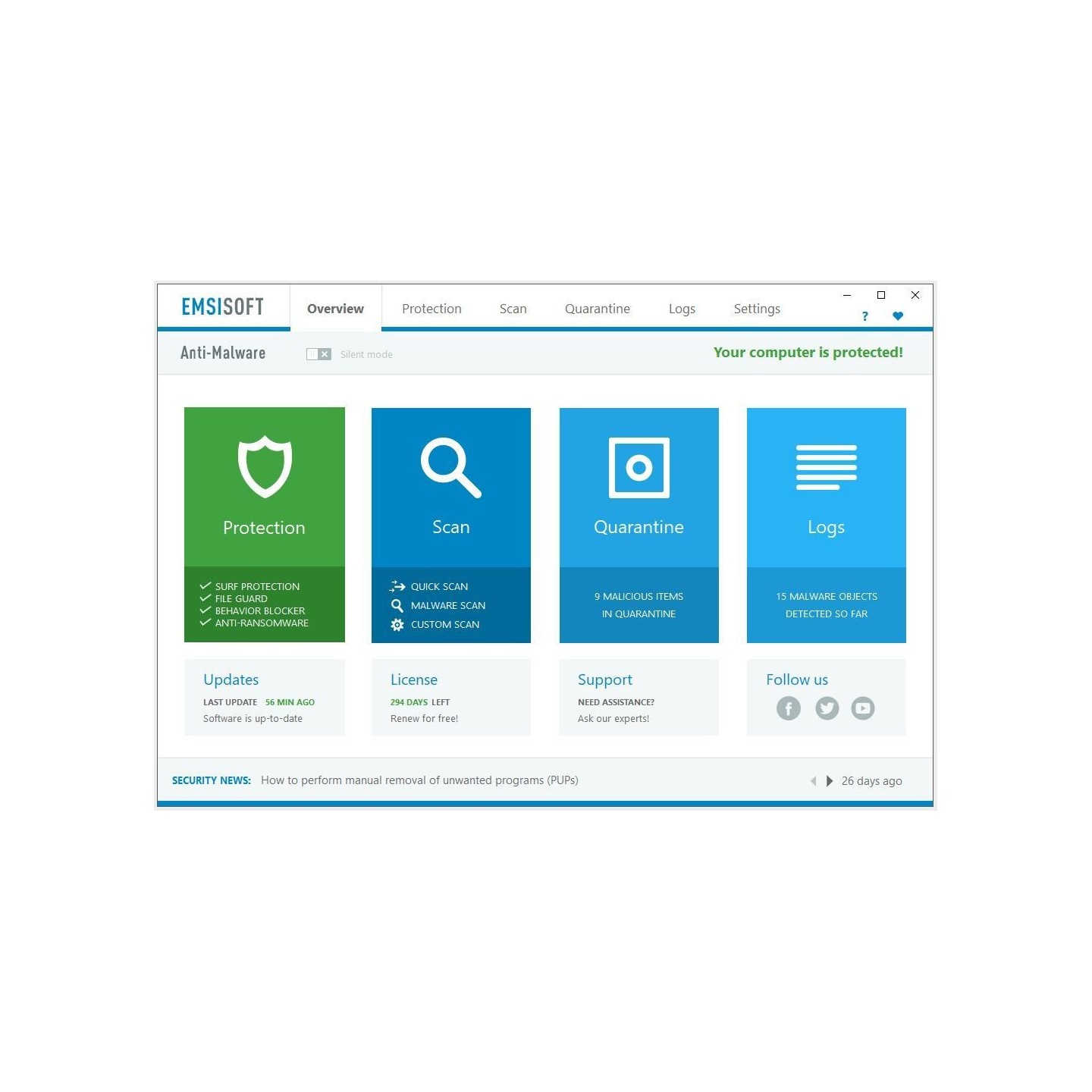 Emsisoft Anti-malware Home / 3 PC / 1 Year Digital Licence -  Official