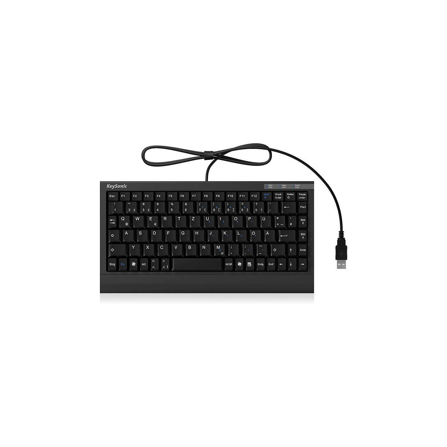 KeySonic ACK-595C+ (US) Mini SoftSkin PS 2-USB black — Buy in Cyprus with Fast Delivery