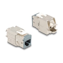 Delock Keystone Modul RJ45 Buchse zu LSA Cat.6A werkzeugfrei grau Set 10 Stück — Buy in Cyprus with Fast Delivery