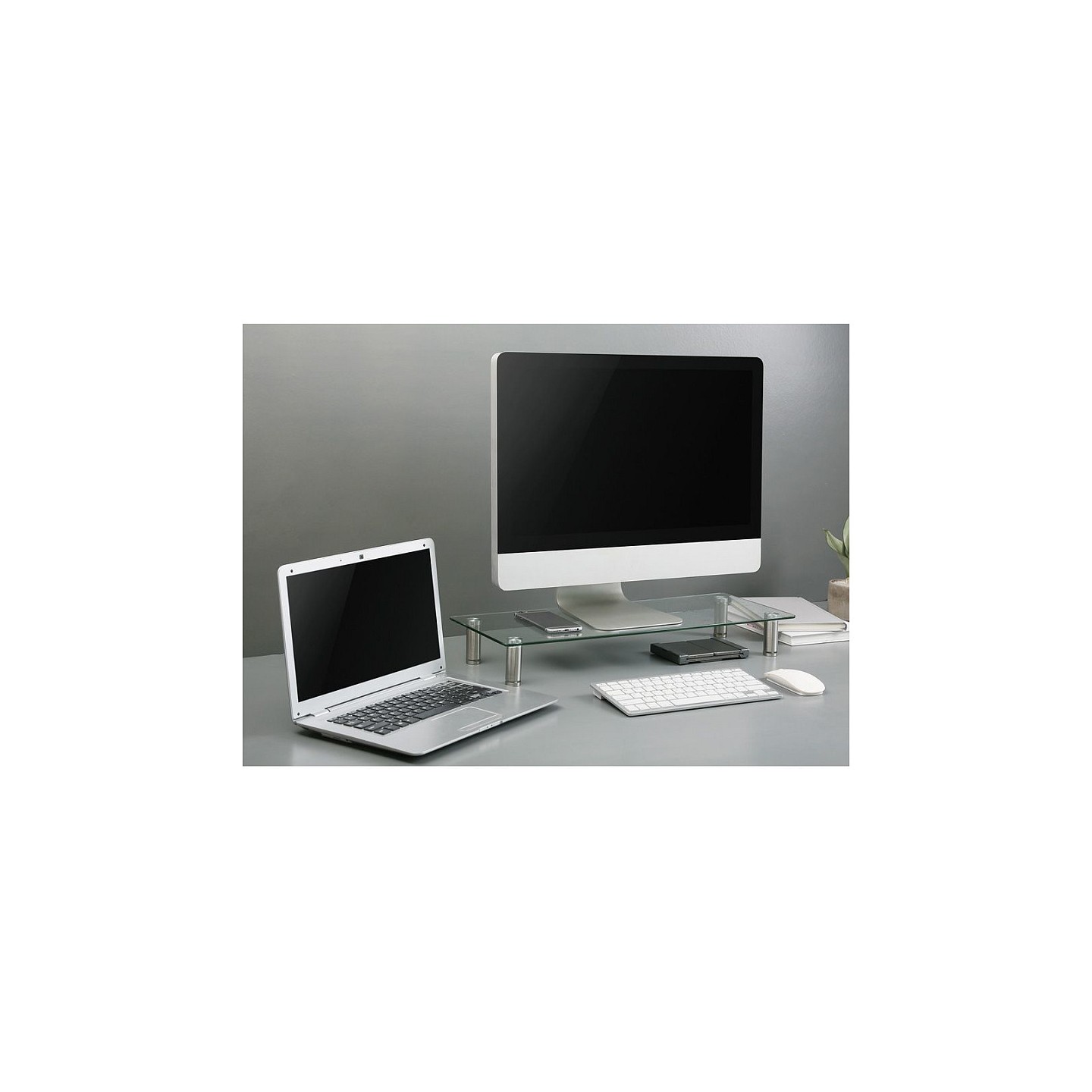 ROLINE Hhenverstellbarer Glas-Monitor-Stnder rechteckig. bis 20 kg — Buy in Cyprus with Fast Delivery