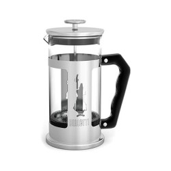 Bialetti Preziosa French-Press - Kaffee- und Teebereiter - silber schwarz - Edelstahl Glas - 1l