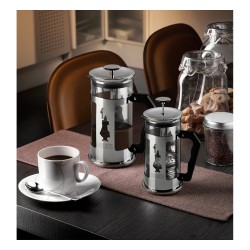 Bialetti Preziosa French-Press - Kaffee- und Teebereiter - silber schwarz - Edelstahl Glas - 1l