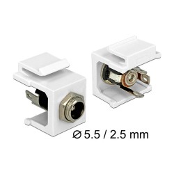 Delock Keystone Modul DC 5.5 x 2.5 mm Buchse weiß — Buy in Cyprus with Fast Delivery
