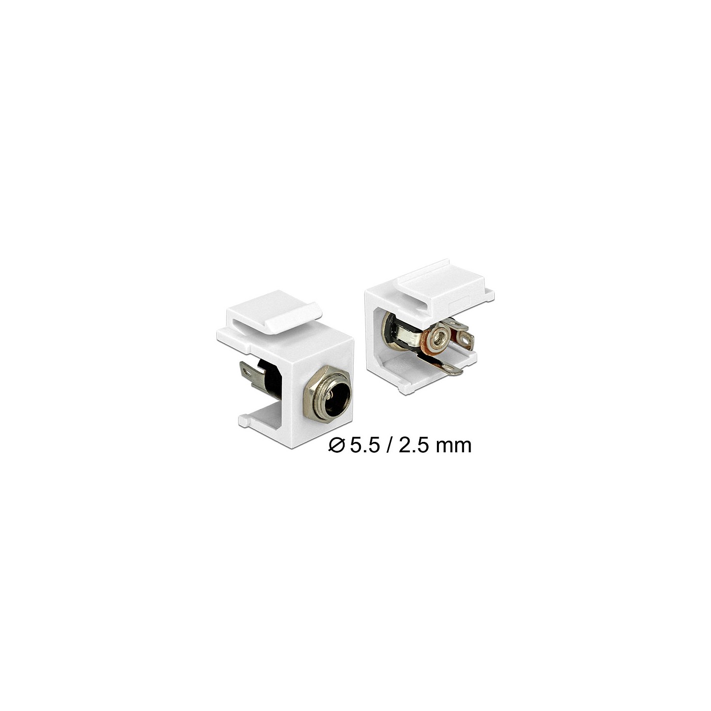 Delock Keystone Modul DC 5.5 x 2.5 mm Buchse weiß — Buy in Cyprus with Fast Delivery