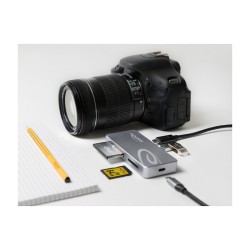 USB Type-CTM Card Reader für CFast und SD Speicherkarten + USB Hub mit Typ-A und USB Type-CTM Port