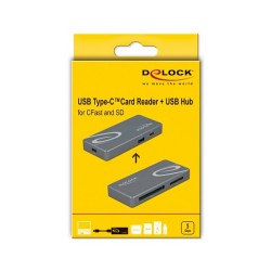 USB Type-CTM Card Reader für CFast und SD Speicherkarten + USB Hub mit Typ-A und USB Type-CTM Port
