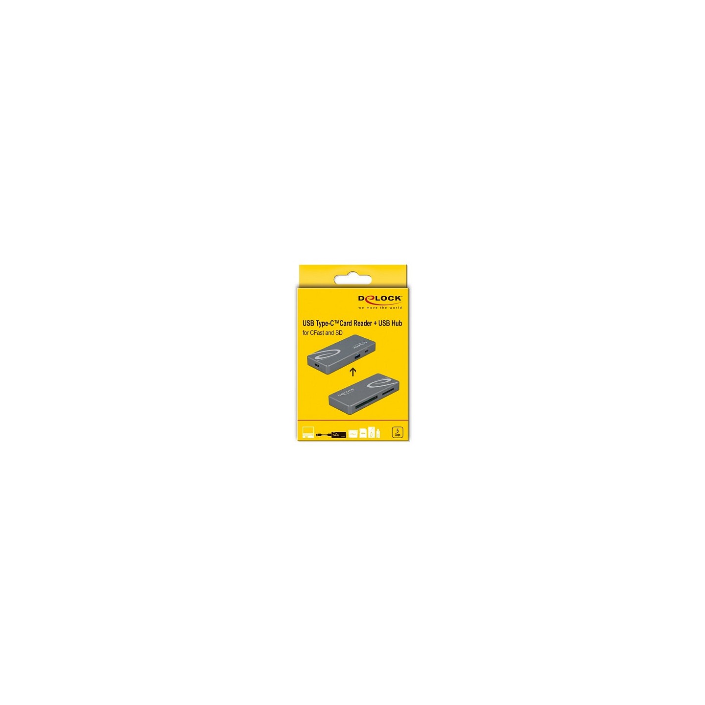 USB Type-CTM Card Reader für CFast und SD Speicherkarten + USB Hub mit Typ-A und USB Type-CTM Port