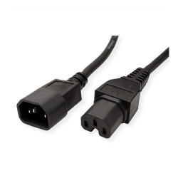 VALUE Netzkabel IEC320 C14 Stecker - C15 Buchse. H05RN-F. schwarz. 3 m — Buy in Cyprus with Fast Delivery