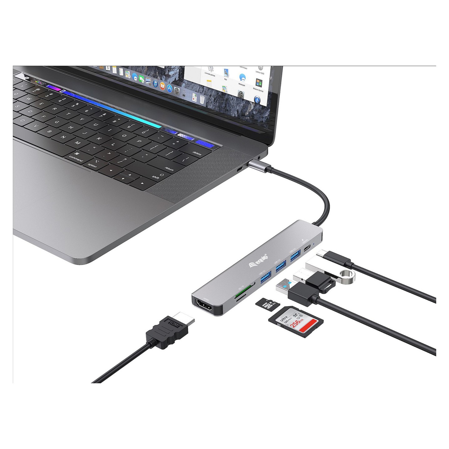 Equip Dock USB-C- to HDMI.3xUSB3.0.SD TF.100WPD 25cm si — Buy in Cyprus with Fast Delivery