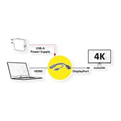 VALUE 4K HDMI-DisplayPort Adapter. v1.2. HDMI ST - DP BU — Buy in Cyprus with Fast Delivery