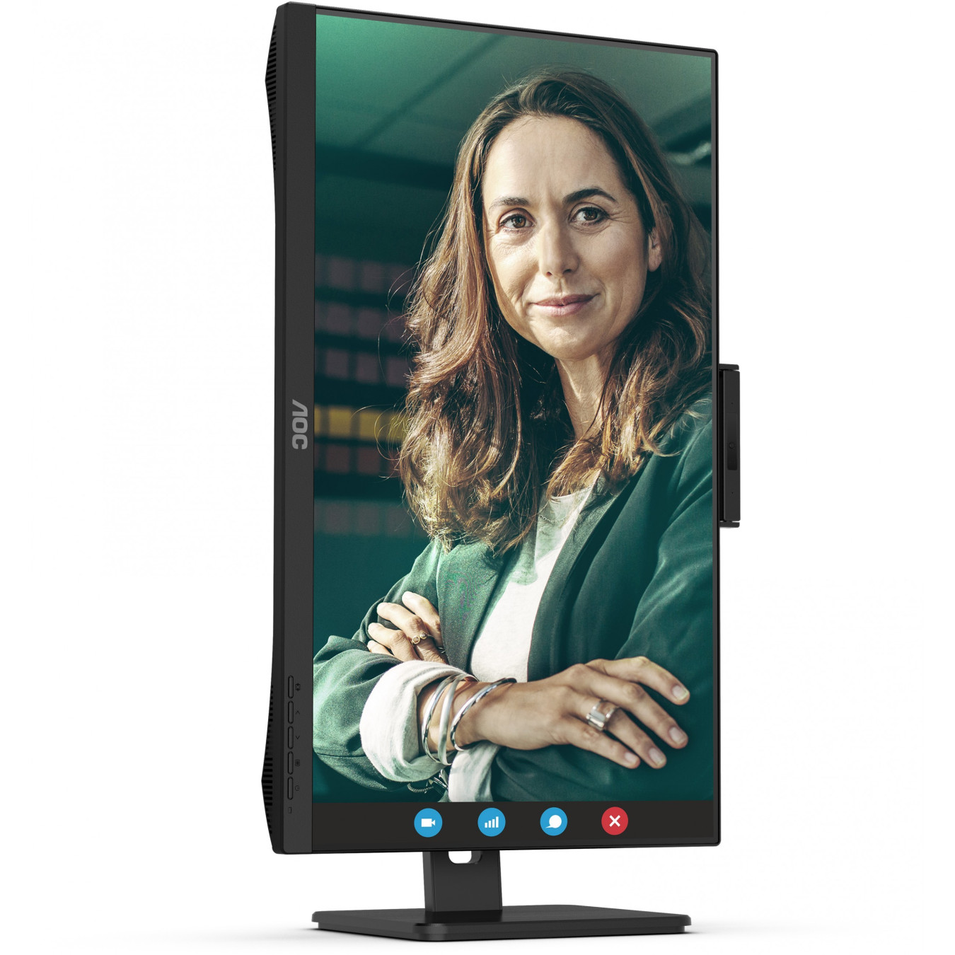 AOC Q27P3CW - 27in QHD (2560x1440) IPS Monitor with Webcam, USB-C PD65W, HDMI/DP, 75Hz, Black