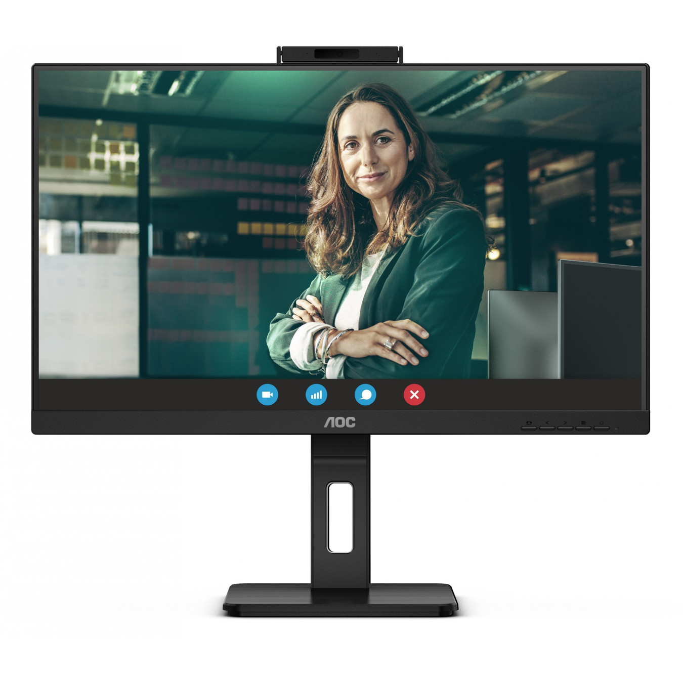 AOC Q27P3CW - 27in QHD (2560x1440) IPS Monitor with Webcam, USB-C PD65W, HDMI/DP, 75Hz, Black