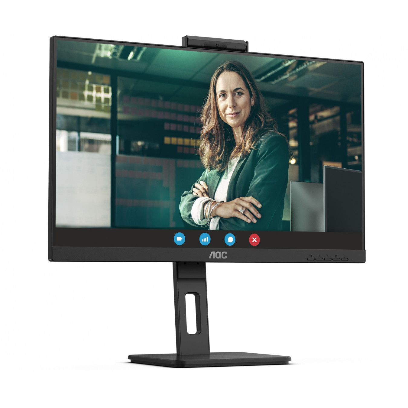 AOC Q27P3CW - 27in QHD (2560x1440) IPS Monitor with Webcam, USB-C PD65W, HDMI/DP, 75Hz, Black