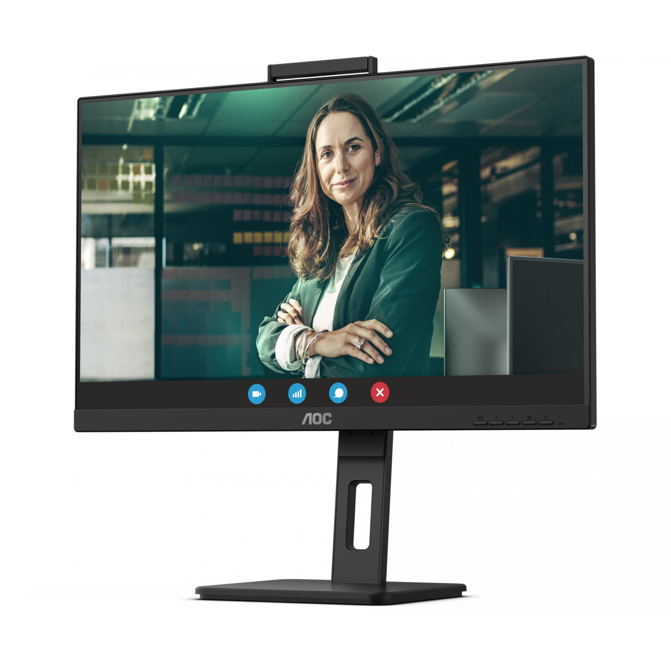 AOC Q27P3CW - 27in QHD (2560x1440) IPS Monitor with Webcam, USB-C PD65W, HDMI/DP, 75Hz, Black