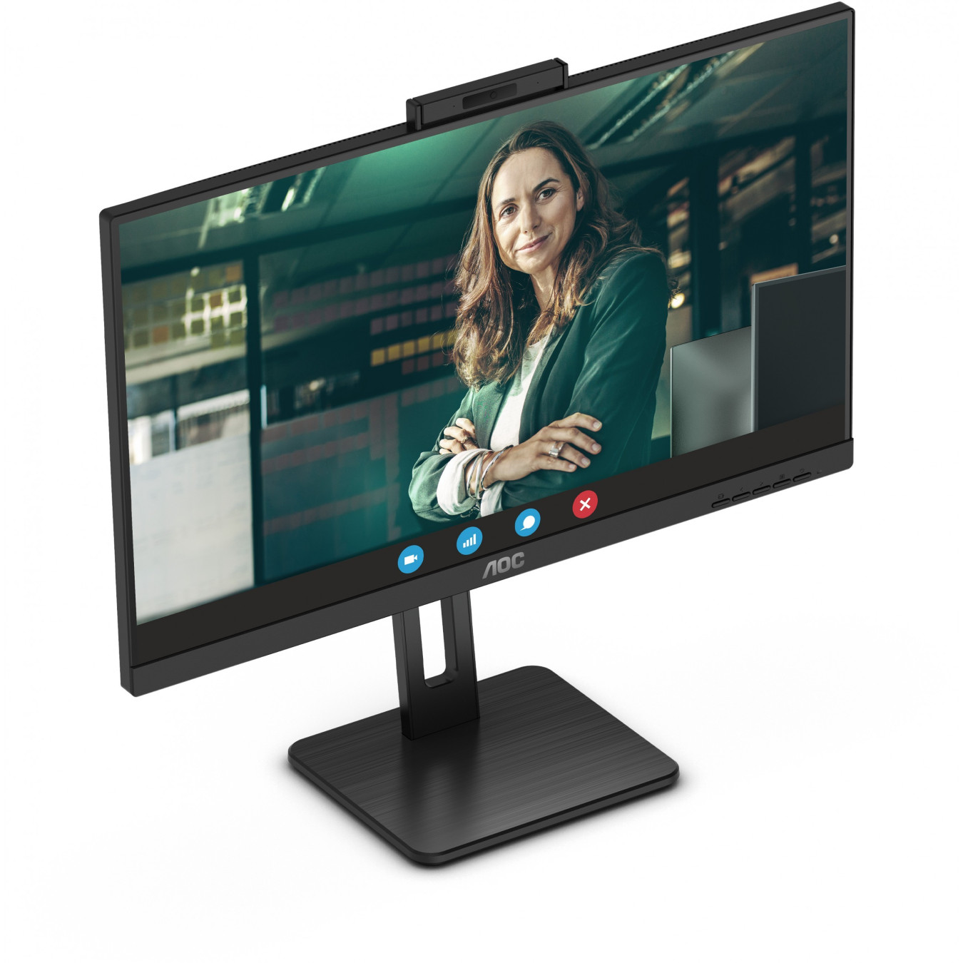 AOC Q27P3CW - 27in QHD (2560x1440) IPS Monitor with Webcam, USB-C PD65W, HDMI/DP, 75Hz, Black