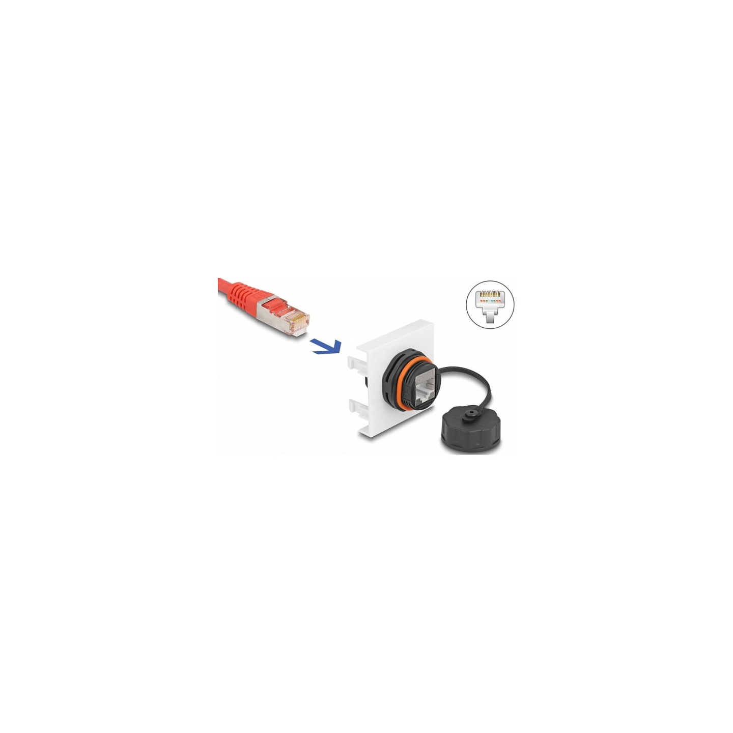 Easy 45 Modul Netzwerk RJ45 Cat.6A. 45 x 45 mm — Buy in Cyprus with Fast Delivery